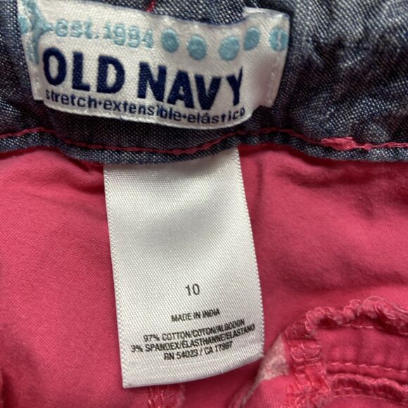 Old Navy Pants Girls Size 16 Pink  Straight Leg Barbiecore Adjustable Waist - Picture 4 of 4
